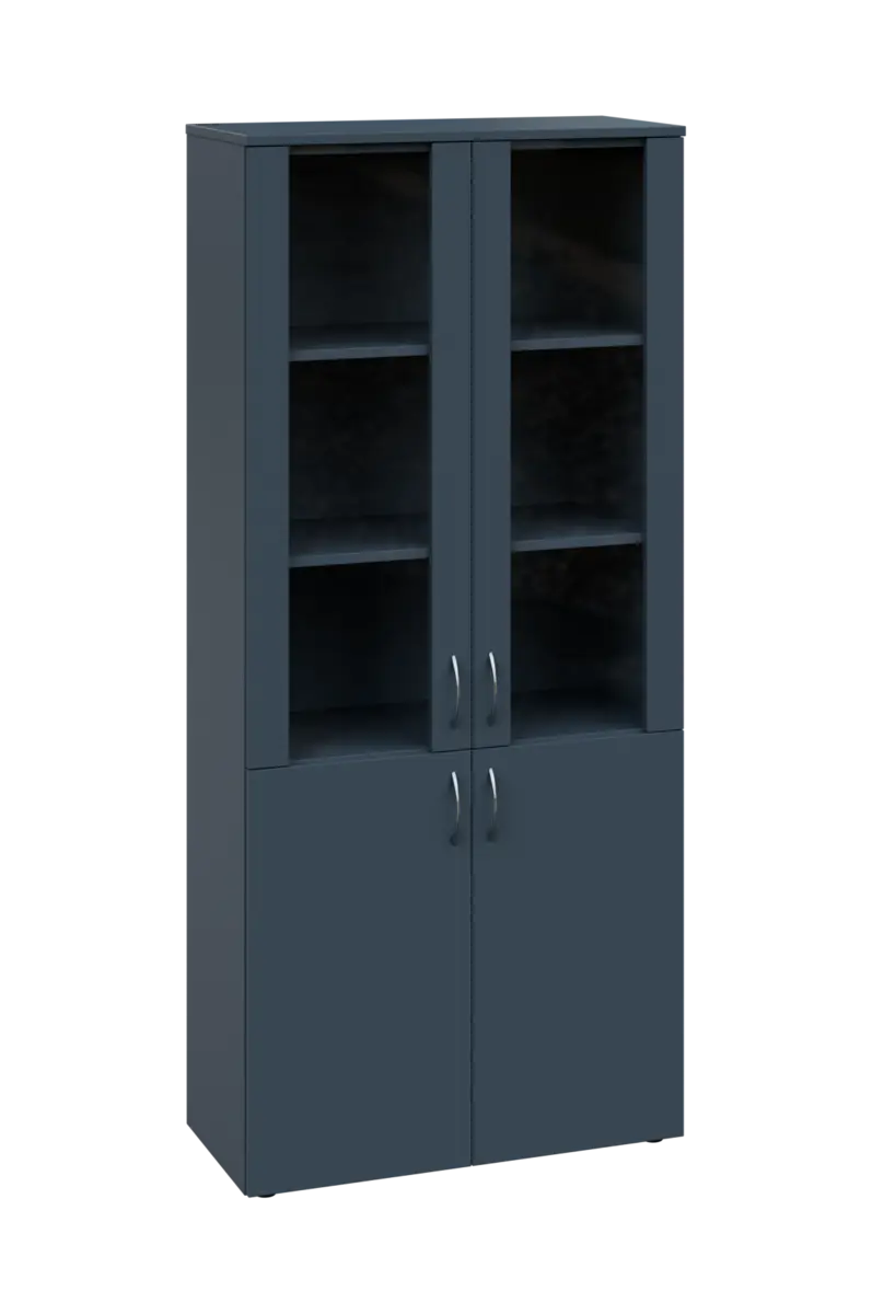 CLE 5 - 8RR lékařská skříň, 4-dveřová, 2x skleněné dveře, 2x zámek, 1800x800x400, antracit